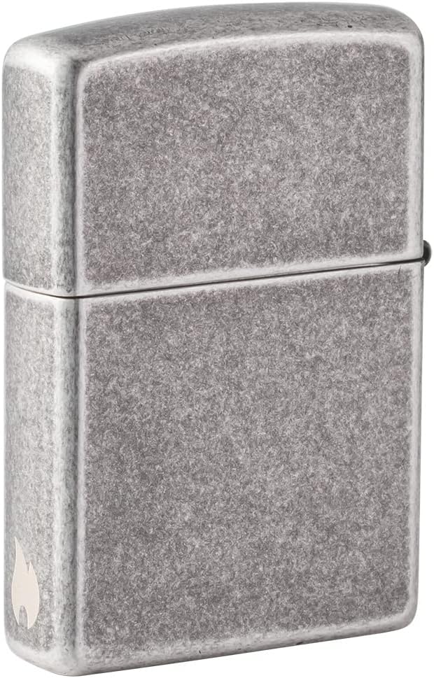 ZIPPO - Antique Silver - nachfüllbares Sturmfeuerzeug in hochwertiger Geschenkbox (Silber, Flammenmo