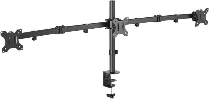 AISENS DT27TSR-061 Tischhalterung für 3 Monitore 7 kg (3 Stück, 2 Arme) von 13-27, Schwarz