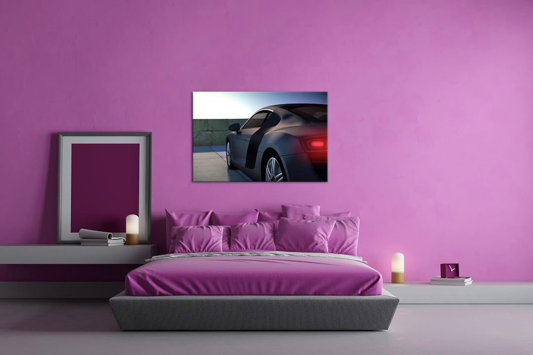deyoli Sportwagen Illustration Format: 80x60 als Leinwandbild, Motiv fertig gerahmt auf Echtholzrahm
