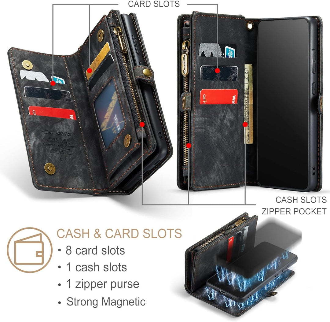 UFinetech 2-in-1 Samsung Galaxy S21 Ultra Hülle Tasche TPU Leder Handy Flip Magnetische mit Ständer