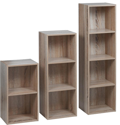 Set von 3 URBN Living Holz Bücherregal (Eiche antik)