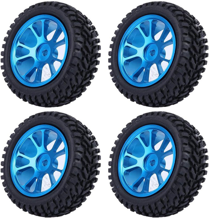 Drfeify RC-Autoreifen, 75-mm-Rallye-Reifen-Ersatzteil aus blauem Aluminium, kompatibel mit WL 1/18 A