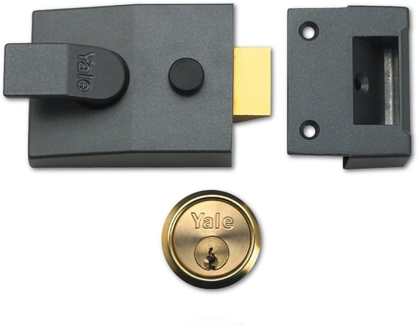 Yale YAL89DMGPB 85 & 89 hoher Sicherheit mit automatischem Riegelschloss, Dunkles Metallic-Grau/poli
