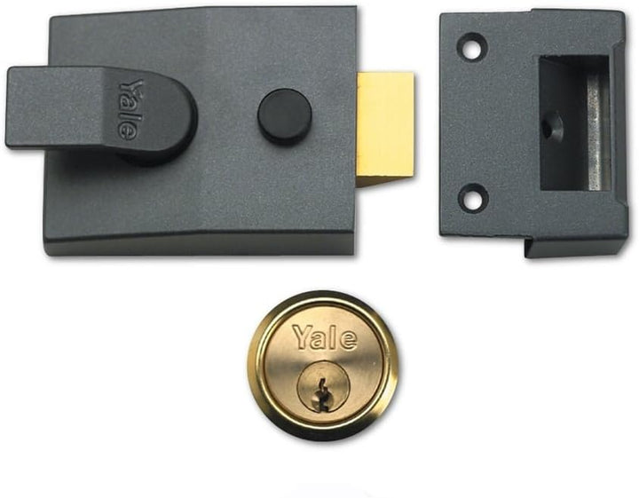 Yale YAL89DMGPB 85 & 89 hoher Sicherheit mit automatischem Riegelschloss, Dunkles Metallic-Grau/poli