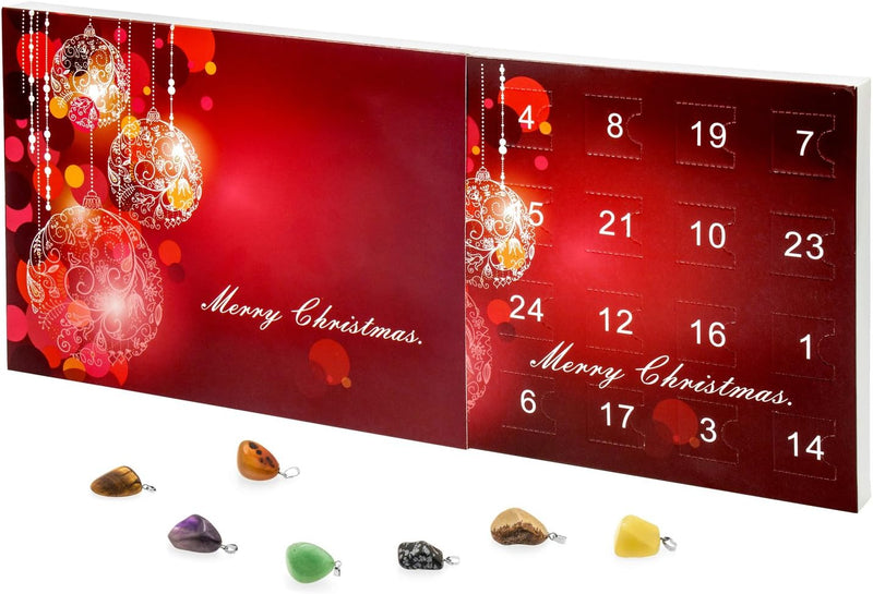 VALIOSA Merry Christmas Mode-Schmuck Adventskalender mit Halskette + 23 individuelle Anhänger aus Ha