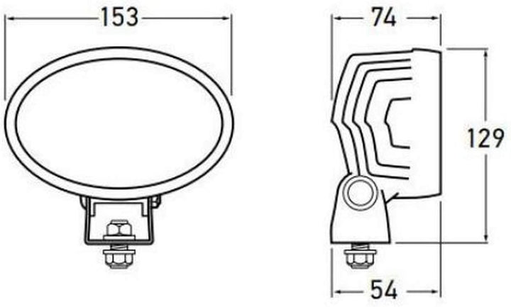 HELLA - LED-Arbeitsscheinwerfer - Oval 100 Gen. II - 12/24V - 4400lm - Anbau/geschraubt - schwenkbar