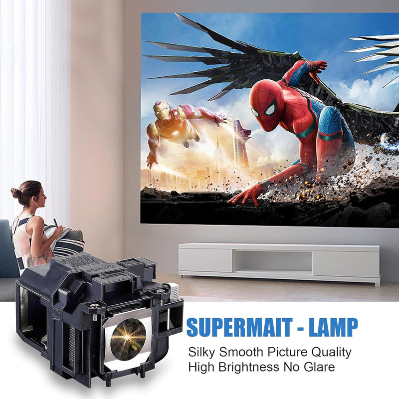 Supermait 200 Fit für EP78 Ersatzprojektorlampe mit Gehäuse, kompatibel mit Elplp78, Fit für EB-945