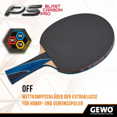 GEWO PS Blast Carbon Pro Tischtennisschläger - ITTF genehmigter Profi-Tischtennisschläger, Carbon-Sc