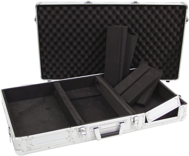 ROADINGER Universal-Konsole DIGI-1 2xCD/1xM-10 sil | DJ-Flightcase für 2 CD-Player und ein Mischpult