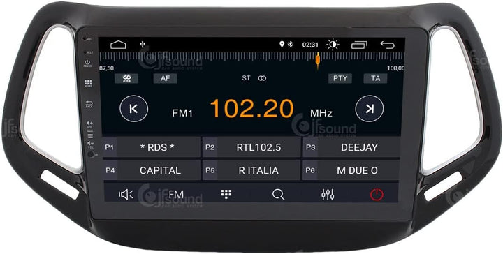 Costum fit Autoradio für Jeep Compass Android GPS Bluetooth WiFi Dab USB Full HD Touchscreen Display