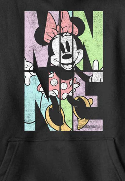 Disney Characters Minnie Name Fill Boy's Hooded Pullover Fleece, Black, Small