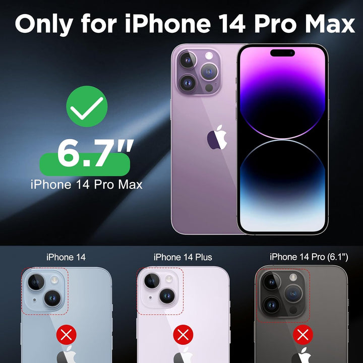 WIFORT Magnetisch Metall Hülle für iPhone 14 Pro Max Kompatibel mit MagSafe, mit 2 Stück Schutzglas,