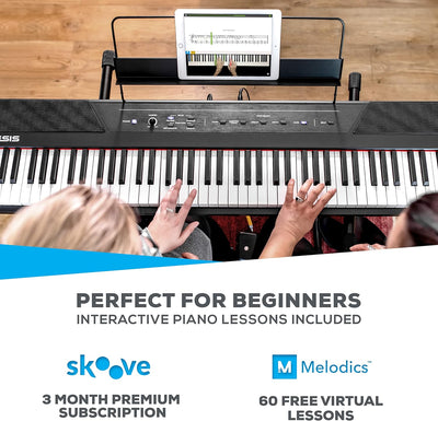 Alesis Recital & M-Audio HDH40 – 8-Tasten Einsteiger Digital Piano Keyboard mit halbgewichteten Tast