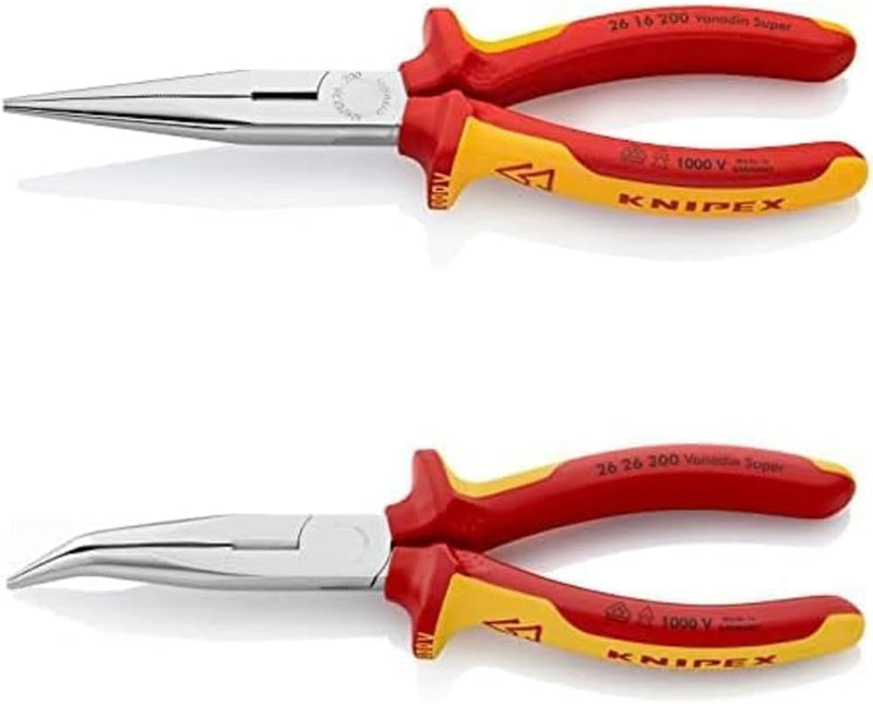 KNIPEX Flachrundzange mit Schneide 200 mm 26 16 200 + KNIPEX Flachrundzange mit Schneide (gebogen) 2