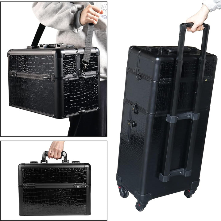 ANGNYA Kosmetikkoffer Trolley Friseurkoffer Multikoffer Schminkkoffer Rollkoffer mit 4 Rollen Make u