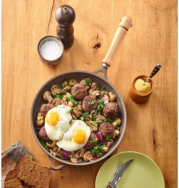 Berndes BONANZA Grillpfanne 28 x 28 cm, robuster Aluguss, antihaftversiegelt, eckig 28 cm Grillpfann