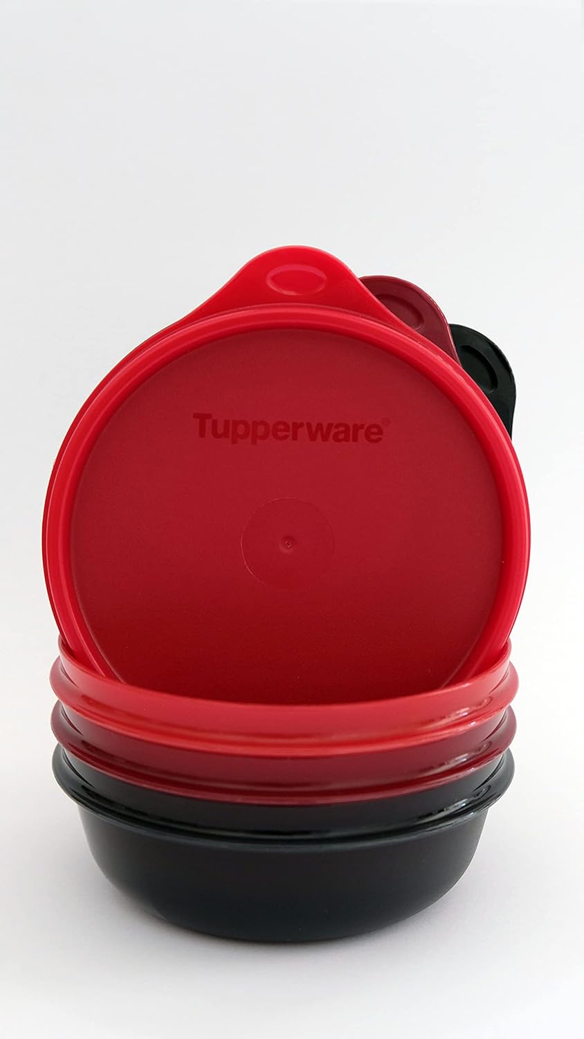 Tupperware Set (3) Kühlschrank Hit-Parade 300 ml schwarz rot dunkelrot kleine Hitparade Mini Panoram