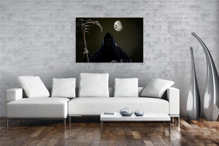 deyoli düsterer gevatter Tod Format: 80x60 als Leinwandbild, Motiv fertig gerahmt auf Echtholzrahmen