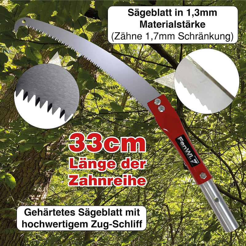 FenWi Astsäge Modul als Zubehör zu Teleskopstange oder Teleskopstab Baumsäge-Aufsatz