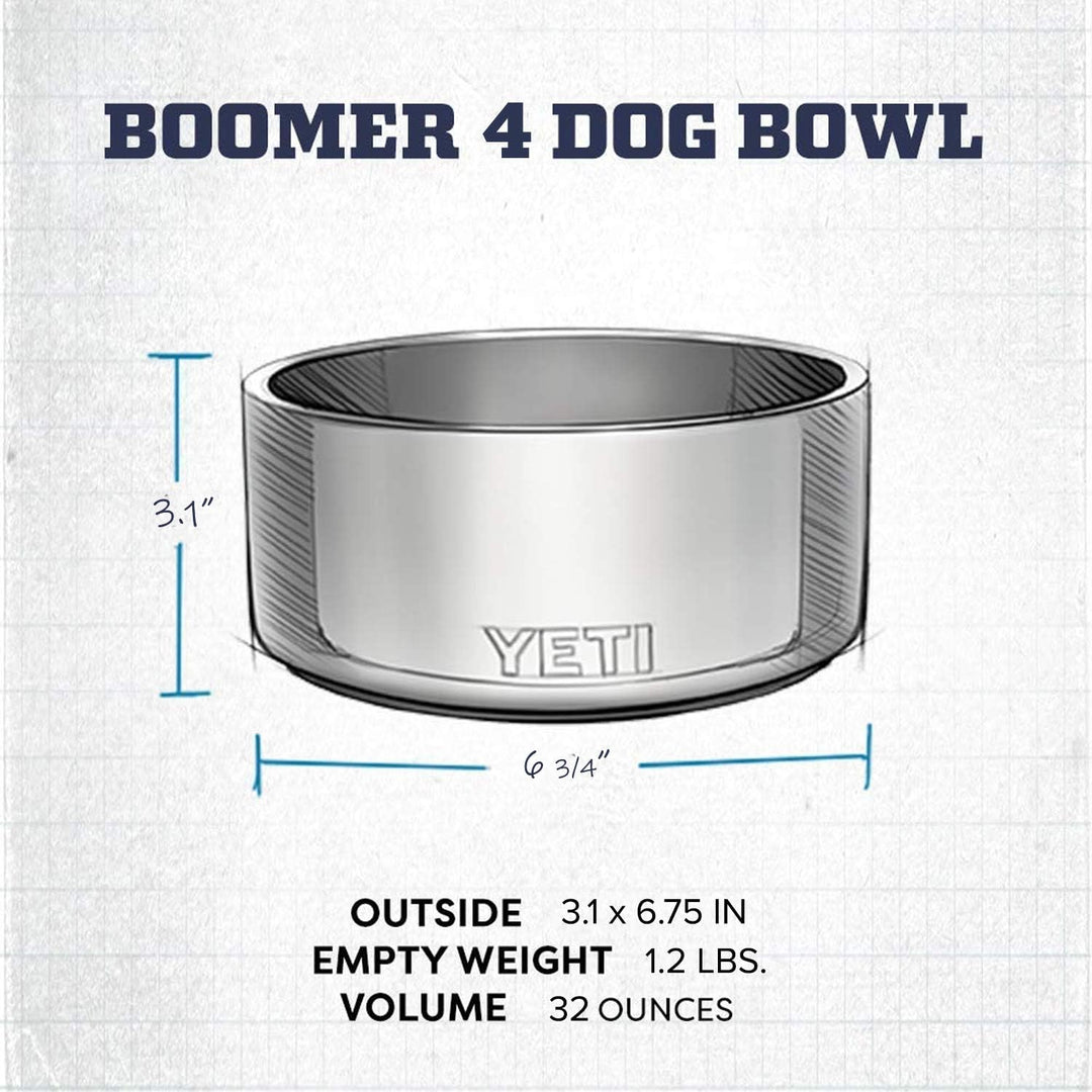 YETI Boomer 4 Hundenapf aus Edelstahl, rutschfest, fasst 907.2 g, Edelstahl