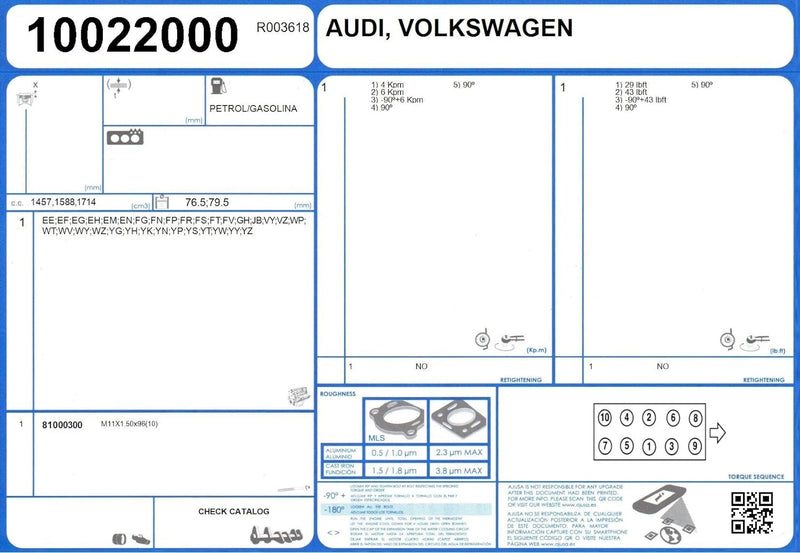 Ajusa 599-8512 Dichtungsvollsatz, Motor