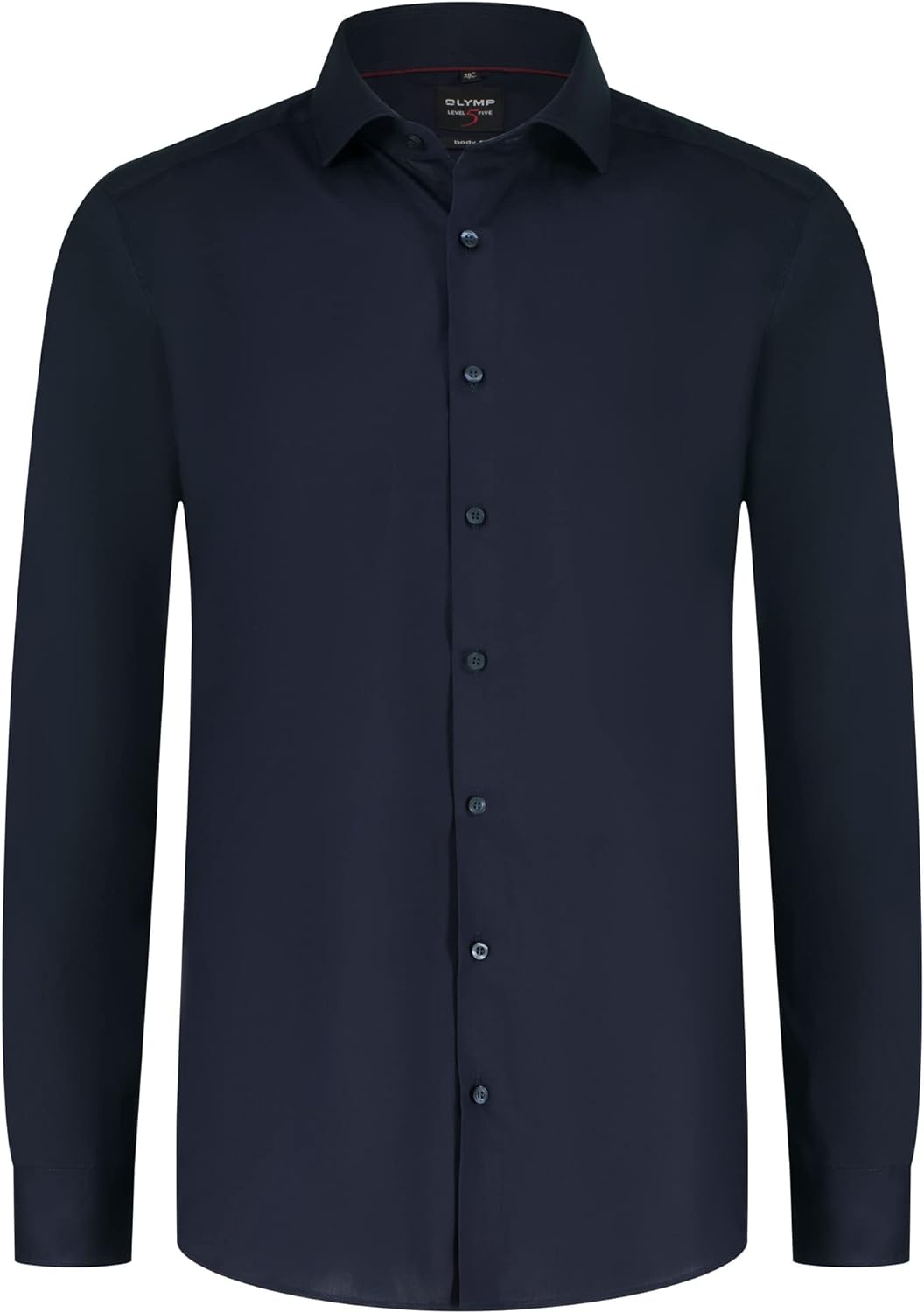 OLYMP Herren Businesshemd Level Five,Männer Hemd,Langarm,Einfarbig,Uni,Body fit,Royal Kent,Marine 18