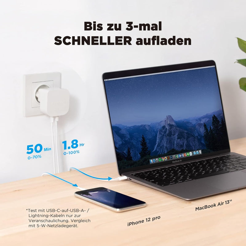 Innergie 45H 45W USB C+A Universal Ladegerät PD3.0(PPS) QC 4.0 Schnellladung Netzteil für Laptop und