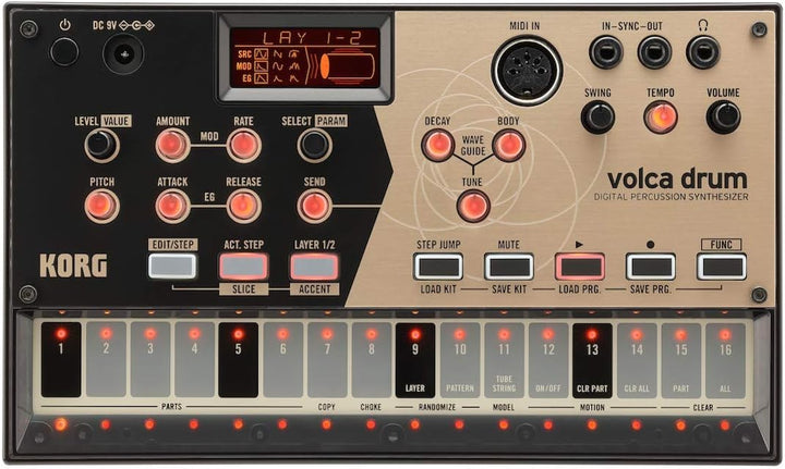 KORG volca drum Synthesizer, Digital Percussion Synth, Rhythm Machine, Analog Modeling, zum Erzeugen