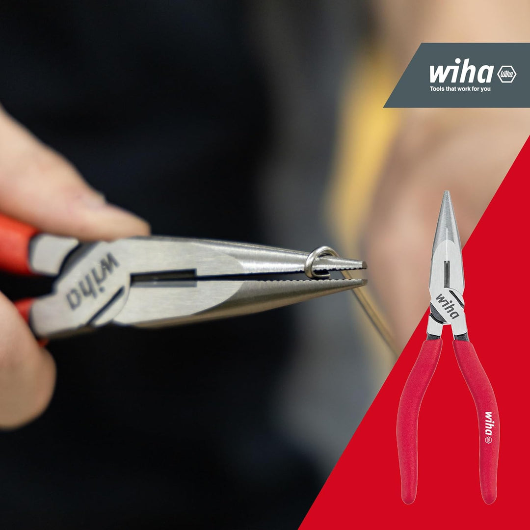 Wiha Zangen Set Classic 3 teilig I Kombizange mit DynamicJoint® und OptiGrip, Flachrundzange mit Dyn