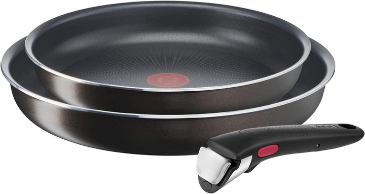 Tefal Ingenio Easy Plus Pfannen-Set, 24/28 cm, abnehmbarer Griff, stapelbar, Antihaftbeschichtung, f