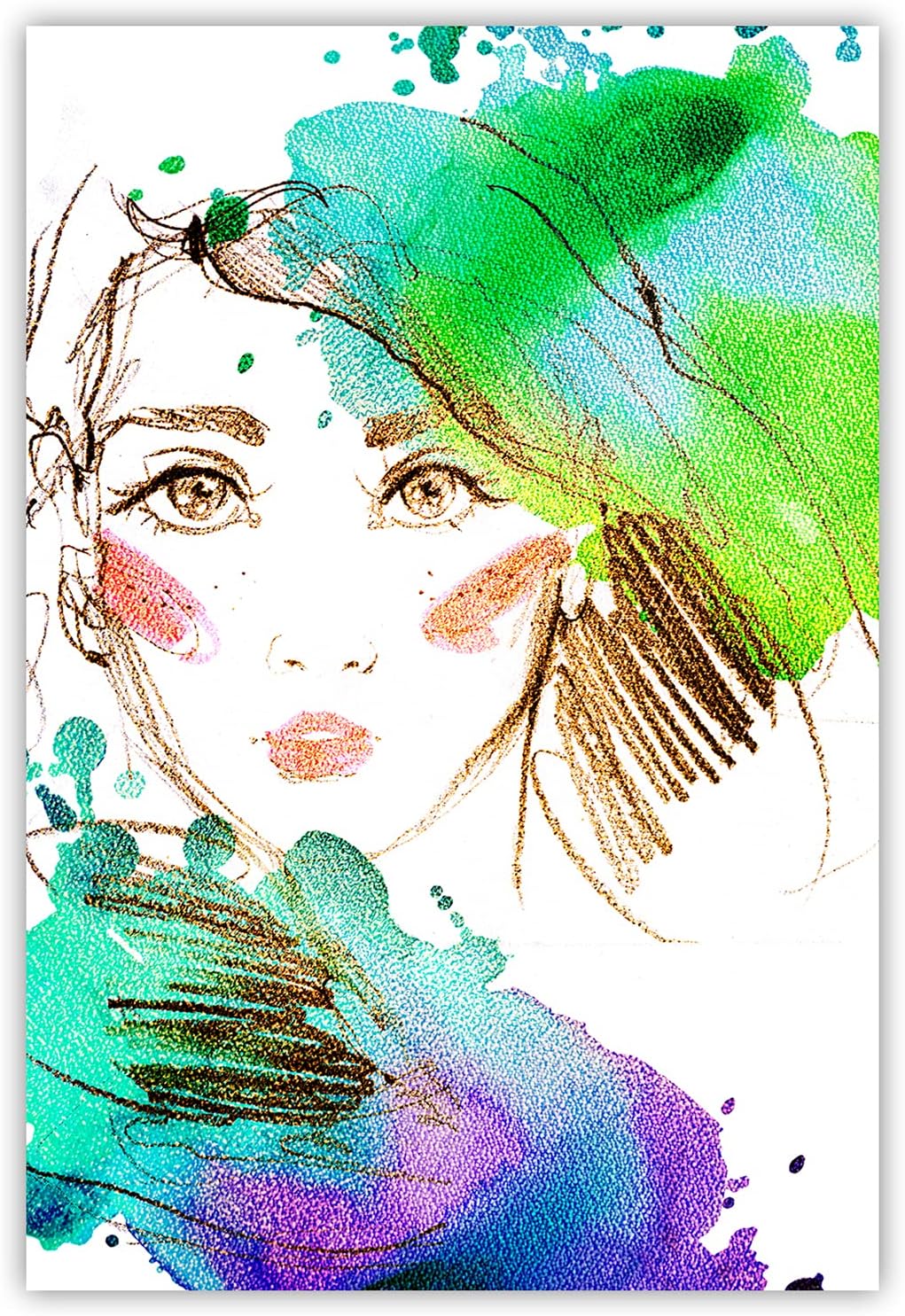 Feeby Vlies Leinwandbild Mode Model Weibliches Gesicht 60x90 cm Druckbild Wandbild Wanddekoration De