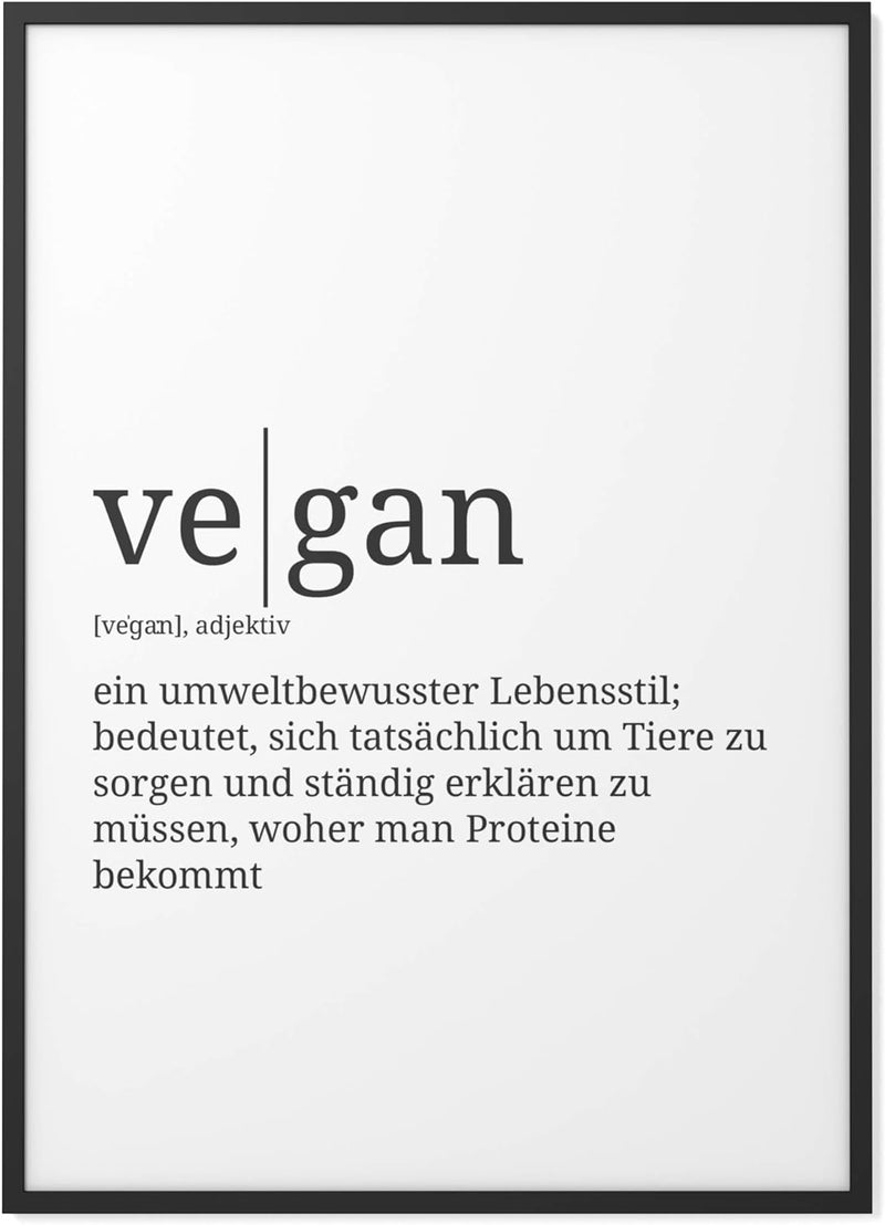 Papierschmiede® Definition: vegan, DIN A1 (59x84 cm), XXL Poster für Wohnzimmer, Schlafzimmer, Küche