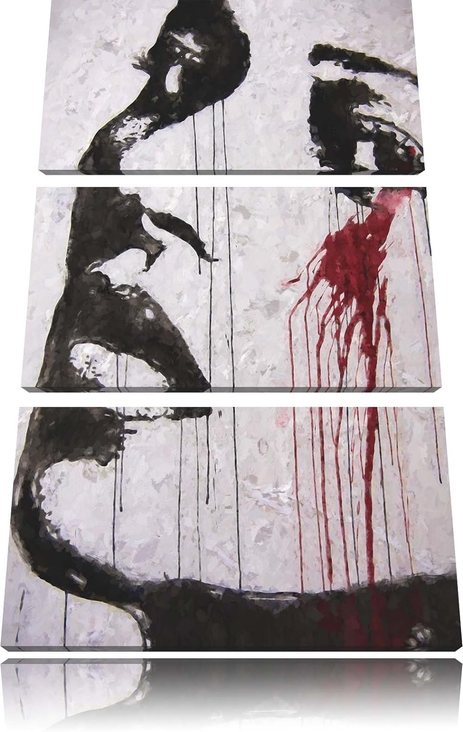 Pixxprint Abstrakt Frau Malerei Effekt 3-Teiler Leinwandbild 120x80 Bild auf Leinwand