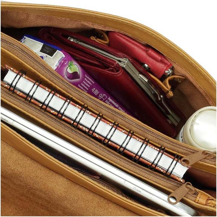 Ledershop24 Leder Damen Umhängetasche Schultertasche Festivaltasche Handtasche Tasche 28 cm vers. Fa