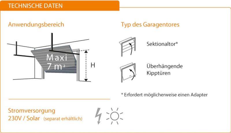 Somfy 1240357 - Garagentor-Motorisierung GDK 700 | Max. Höhe 2,35m | Max. Breite 3m | 2 Keypop Fernb