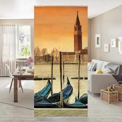 Bilderwelten Raumteiler Gondeln in Venedig 250x120cm ohne Halterung 250x120cm without hanger, 250x12