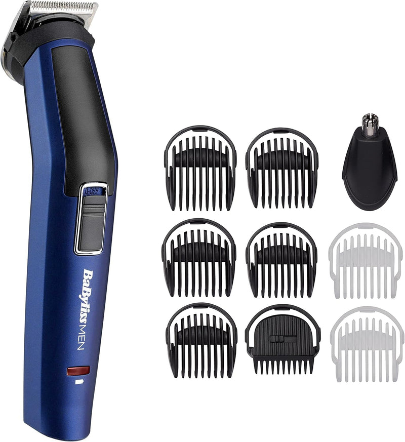 BaByliss Blue Edition 10-in-1 Multi-Grooming Kit, Multitrimmer für Gesicht und Körper, inkl. Präzisi