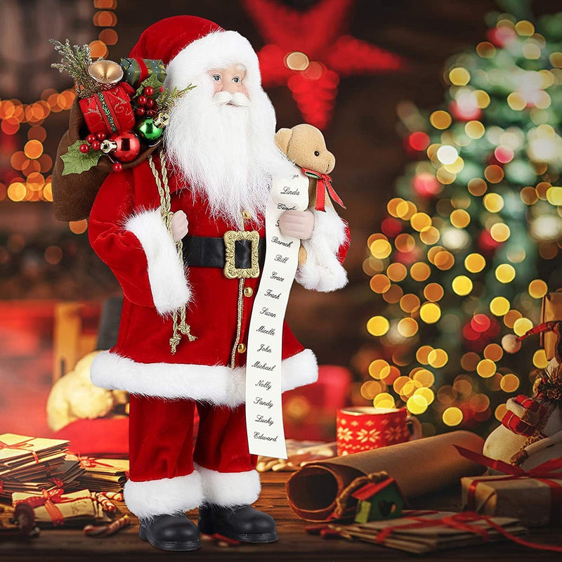 Uten Weihnachtsmann 44cm/ 18“ Santa Claus Figuren animierte Weihnachtsstern stehend Santa Figur mit