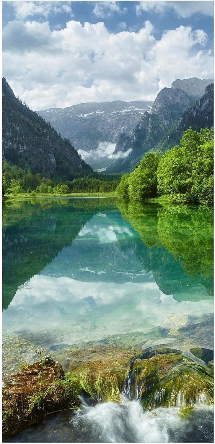 Bilderwelten Raumteiler Bergsee mit Spiegelung 250x120cm inkl. transparenter Halterung 250 x 120cm i