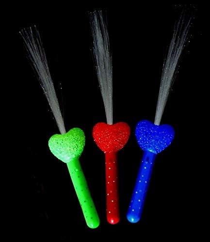 10 Stück LED Herz Leuchtwedel multicolor - Leuchtstab mit multicolor Licht - für Party, Konzert und