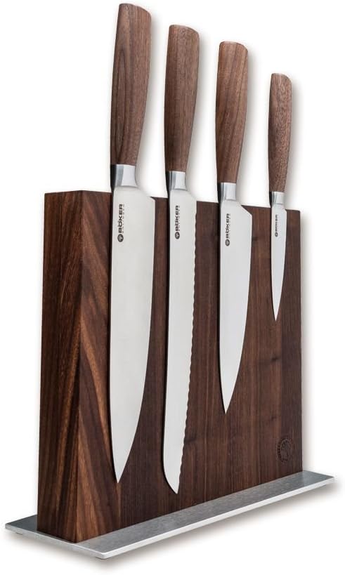 Böker Manufaktur Style Set Messer-Block&Messer, Holz, Braun, 24.5 x 10 x 25 cm, 5-Einheiten