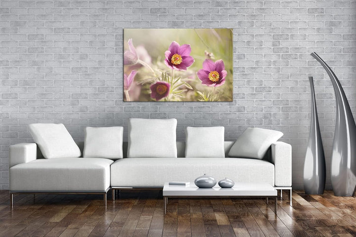 deyoli bezaubernde Blumen Format: 80x60 als Leinwandbild, Motiv fertig gerahmt auf Echtholzrahmen, H