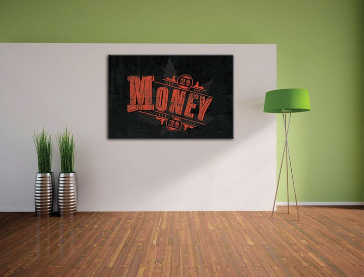 Pixxprint More Money Black Format: 100x70auf Leinwand, XXL riesige Bilder fertig gerahmt mit Keilrah