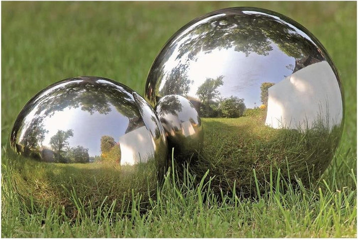 BOLTZE Dekokugel, Gartenkugel Galaxy in Silber aus Edelstahl, 1 Stück, Ø ca. 27 cm