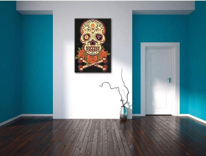 Dark Fortuna black Leinwandbild Bild auf Leinwand, XXL riesige Bilder fertig gerahmt mit Keilrahmen,