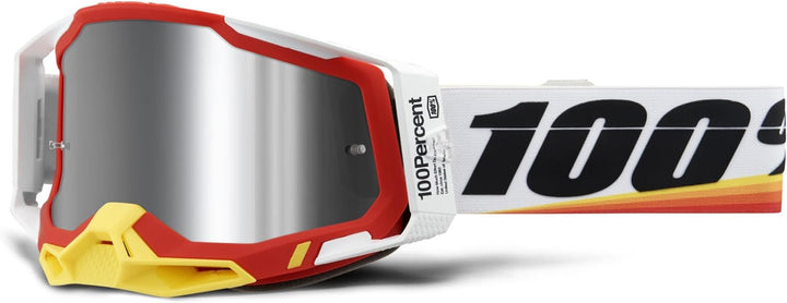 100% Unisex Racecraft 2 Goggles — Mirrored Lens Brille Einheitsgrösse Arsham Red - Mirror Silver Fla