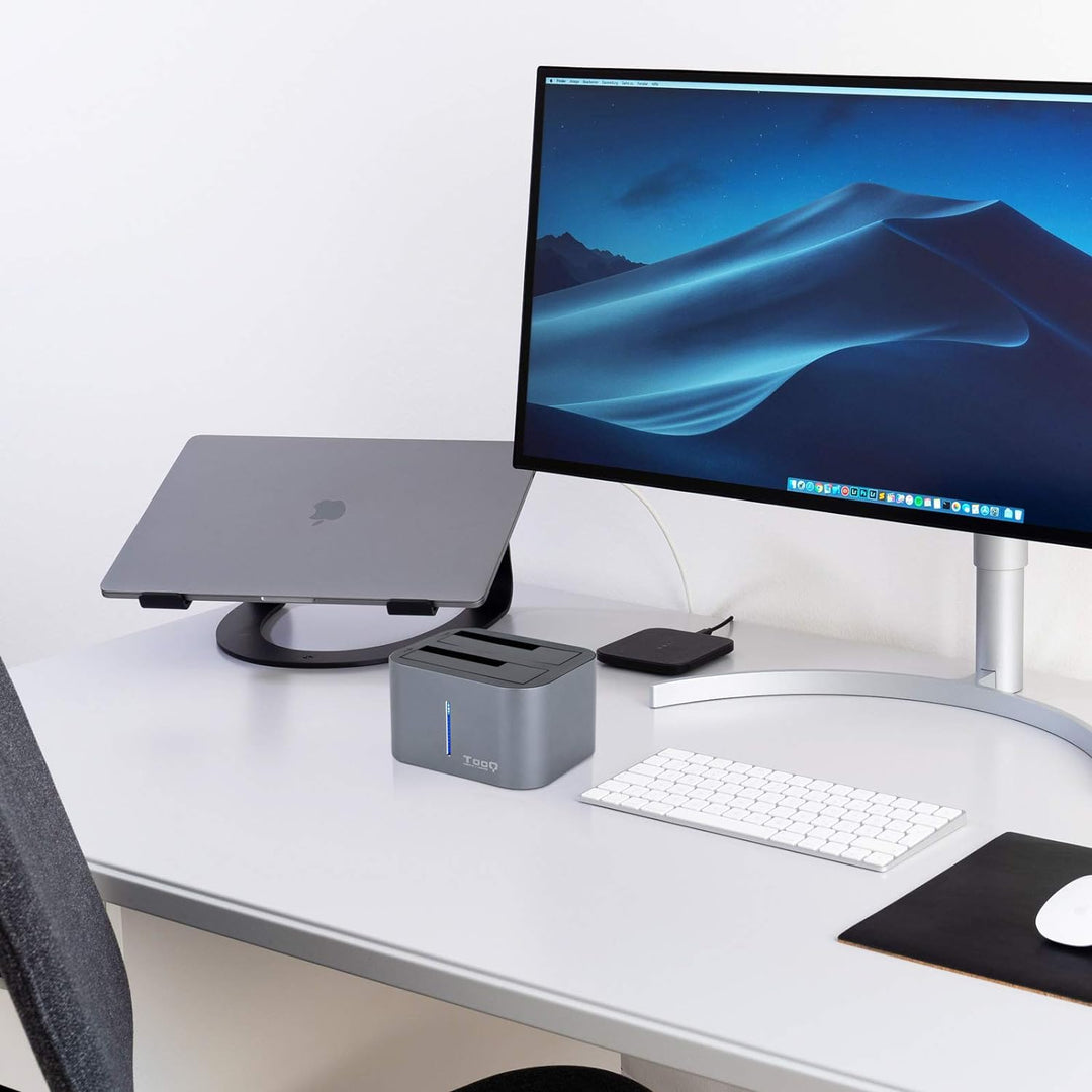 TOOQ TQDS-805G – Dockingstation mit Dual-SATA-Schacht für 2,5-Zoll- und 3,5-Zoll-Laufwerke, USB 3.0