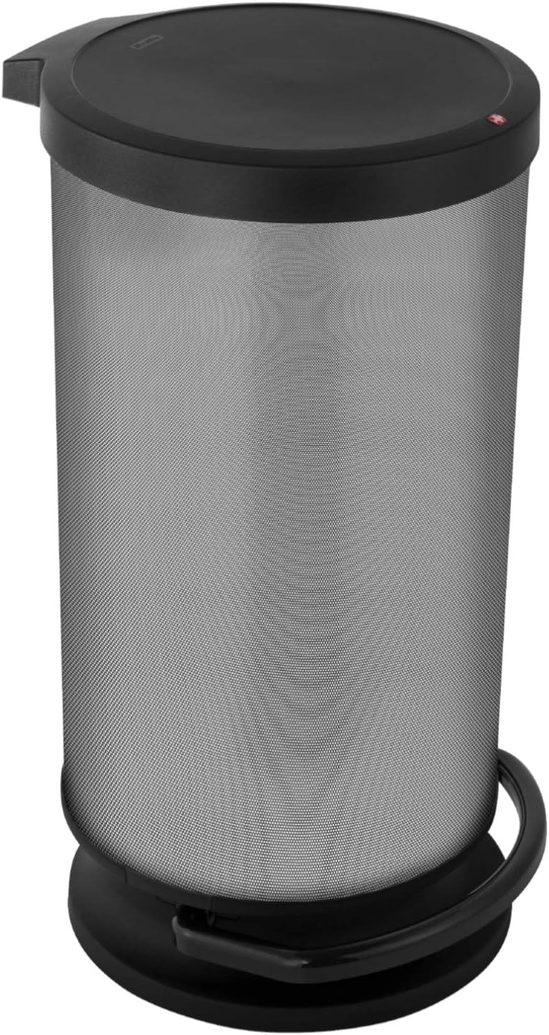 Rotho Paso Mülleimer 30l mit Deckel, Kunststoff (PP), carbon, 30l Carbon Metallic 30 Liter, Carbon M