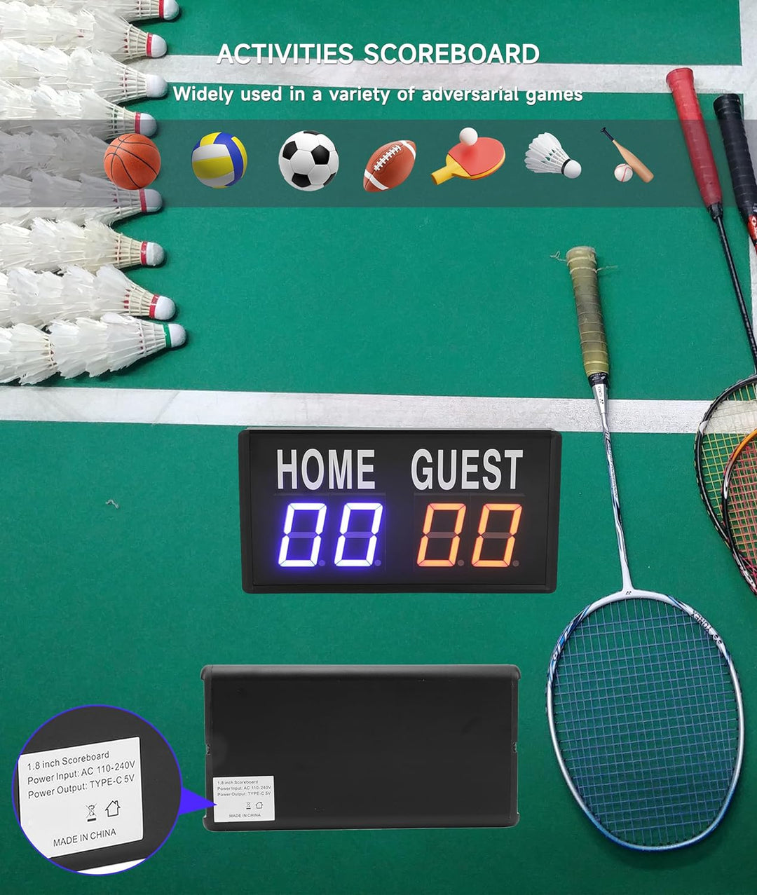 Gugxiom Digitale Punktzahl, Fernbedienungsmarker, hält die Ergebnisse von 1 bis 99, 5 einstellbare H