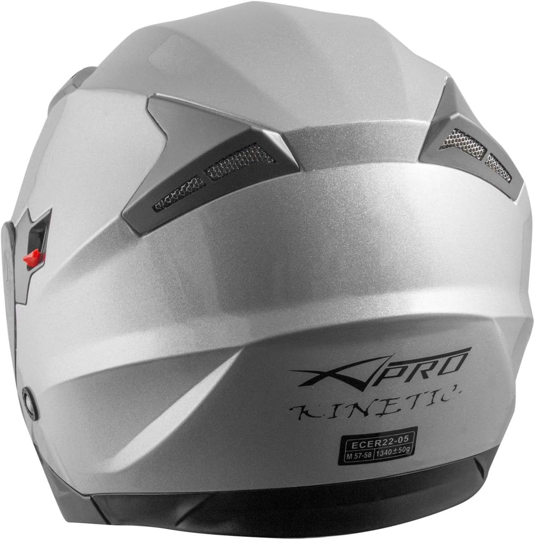 Motorradhelm Helm Sturzhelm Jethelm Roller Innensonnenblende Visier 55-56 cm ( S) Silber, 55-56 cm (